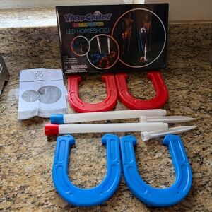 YardCandy Illuminated LED Horseshoes - Red & Blue Set